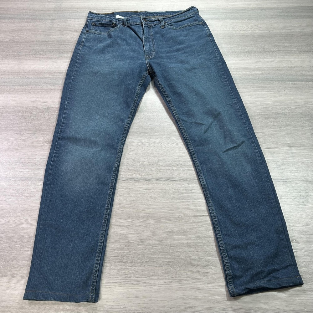 Levis 514 Jeans Mens 36x30 Blue Straight Leg Stretch Denim Classic Medium Wash ^